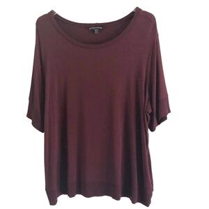 Universal Standard Tunic Maroon Round Neck Short Sleeve Plus 18/20